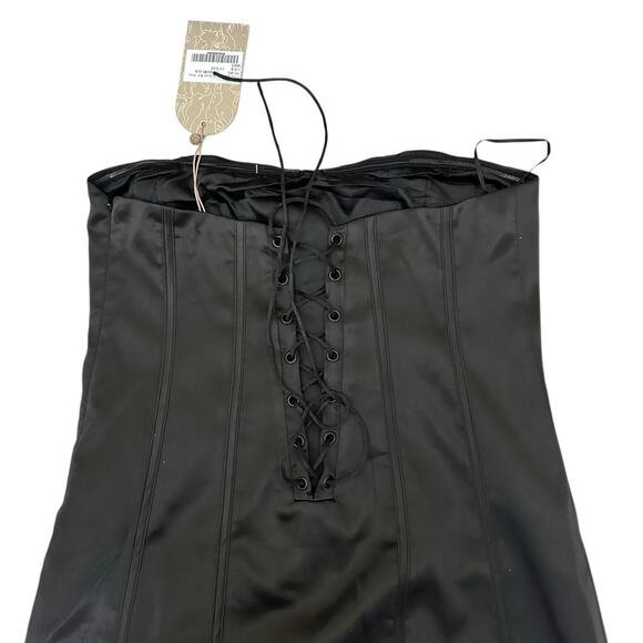 Meshki Amaya Lace Up Corset Mini Dress Size Medium Black NWT - Picture 6 of 14